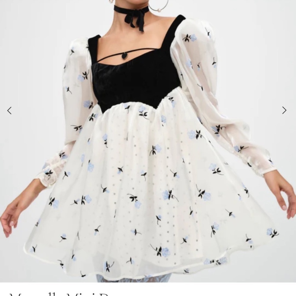 NWT For Love and Lemons velvet bodice mini dress